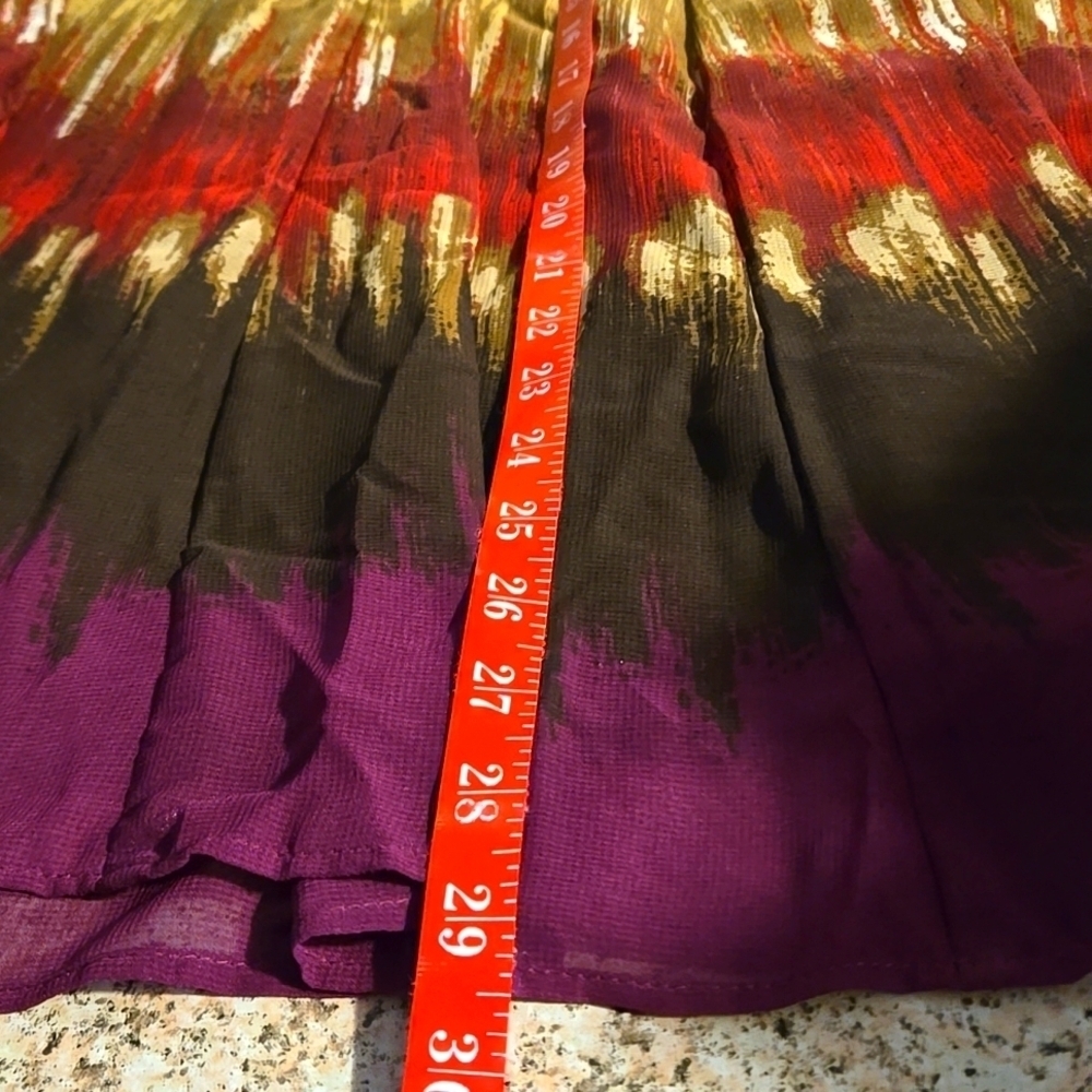 JM Collection Women 14P Tribal Beat Multicolor Skirt Stretch Waistband Festive - Picture 9 of 11